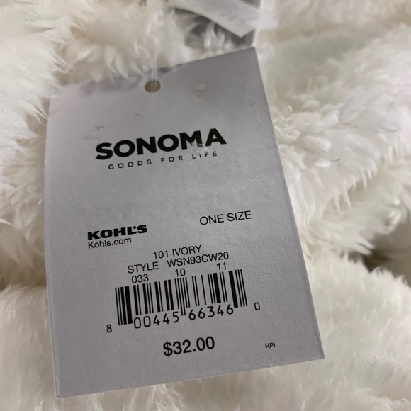 Sonoma Ivory Cowl with Faux Fur White Lining - Picture 6 of 7